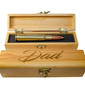 Personalized Urn  50 cal Bullet  Engraved box | Dads Cremation Keepsake | brass & Copper  Army, Marines , Police Veterans  Made in USA