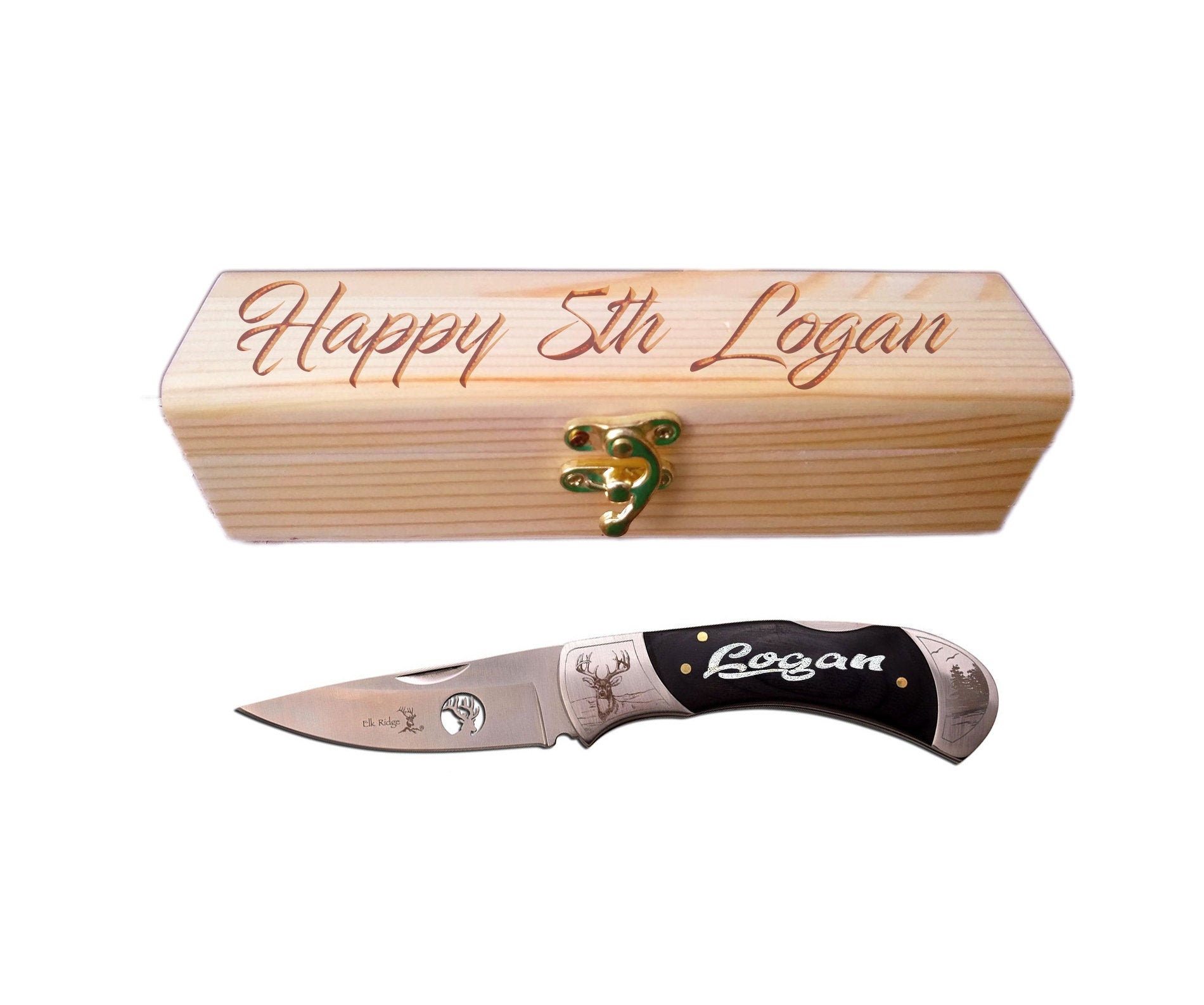 11th Anniversary Deer Pocket Knife & Gift Box Gifts for Etsy