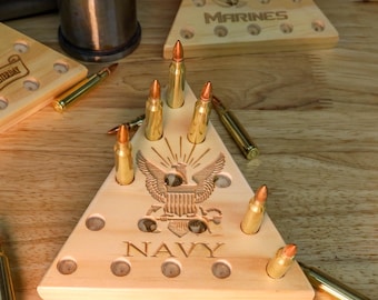 Navy Retirement Gifts | U.S. NAVY Bullet Game | From Him Sailor Gifts Bullet Game w/ real Bullets USA Made Master Chief