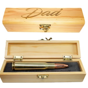 Urns For Human Ashes | Manly Dad Cremation Urn | 50 Cal Bullet - Brass Urn - Keepsake Memorial In Box Personalized Memory Urn