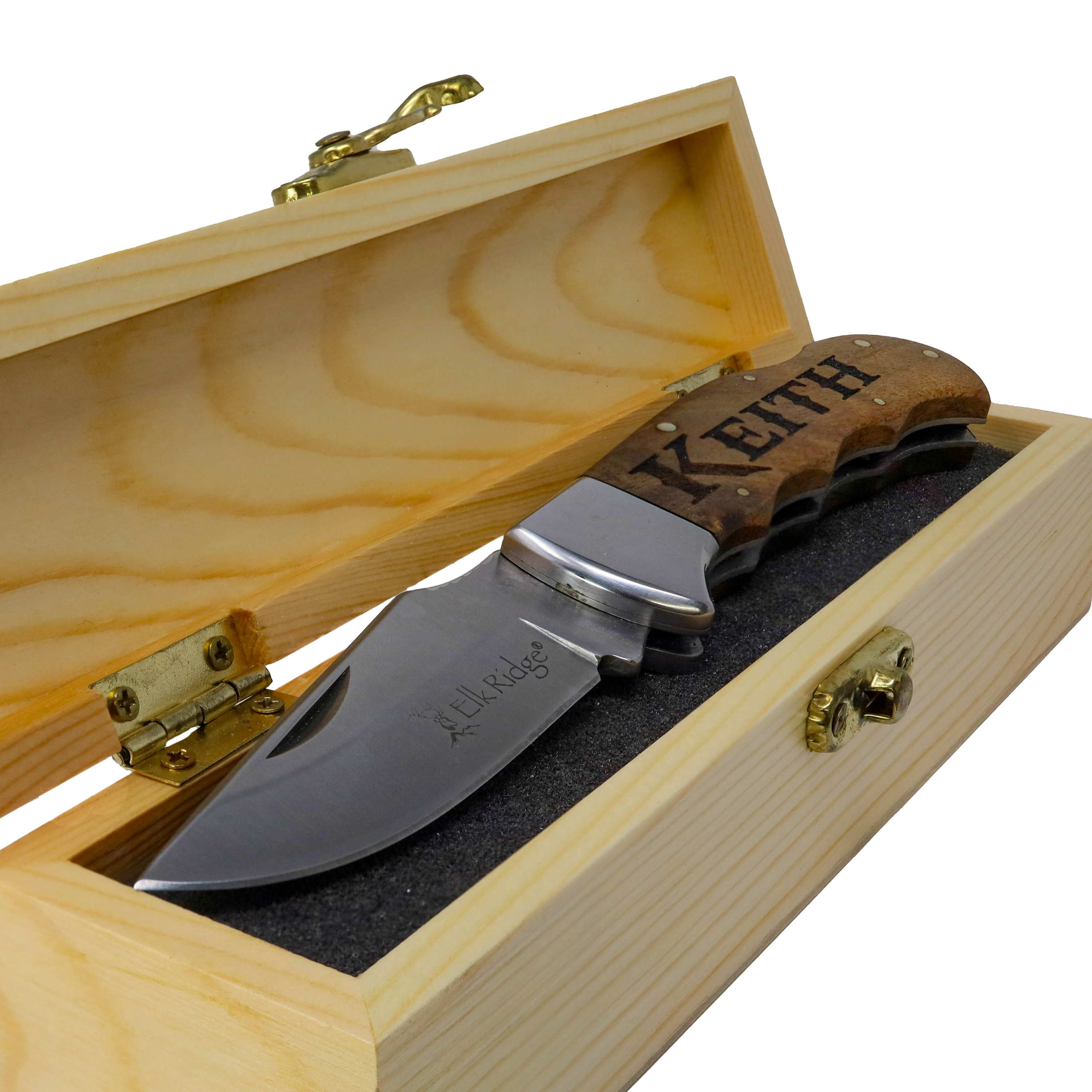 Personalized Men's Anniversary Gift  Pocket Knife and Gift Box – Brass  Honcho