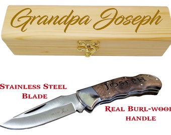 Personalized Pocket Knife For Him Custom Gifts For Men & Engraved Gift Box Great Christmas, Birthday, Anniversary For Husband, Dad, Brother