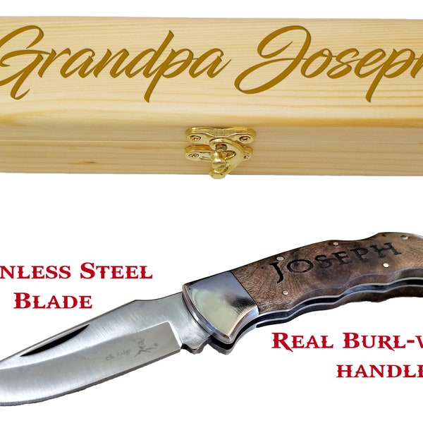 Personalized Pocket Knife For Him Custom Gifts For Men & Engraved Gift Box Great Christmas, Birthday, Anniversary For Husband, Dad, Brother