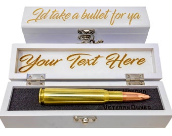 Valentines Day Gift For Husband / Men | Bullet Pen & Engraved Gift Box | Personalized Valentines Day Gift for Him - Custom hand made