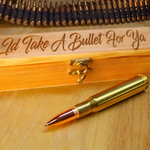 Engraved Anniversary Gift For Him | Bullet Pen & Gift Box | Custom Personalized handmade present