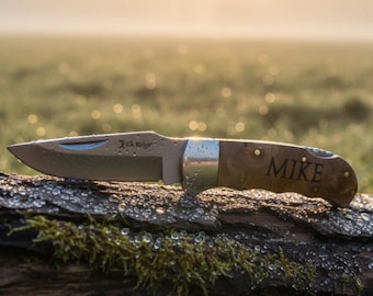 Regali da campeggio per uomo / Coltellino tascabile inciso / Lama da campeggio pieghevole personalizzata