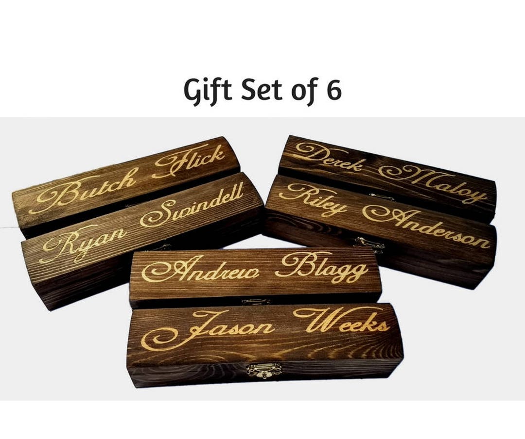 Groomsmen Gift Box, Mens Jewelry Box, Groomsman Gift Box, 6 Wooden