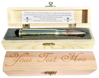 Personal Gifts For Brother From Sister | Bullet Pen in Engraved Box | Unique Handmade Personalized | Birthday, Christmas, Job