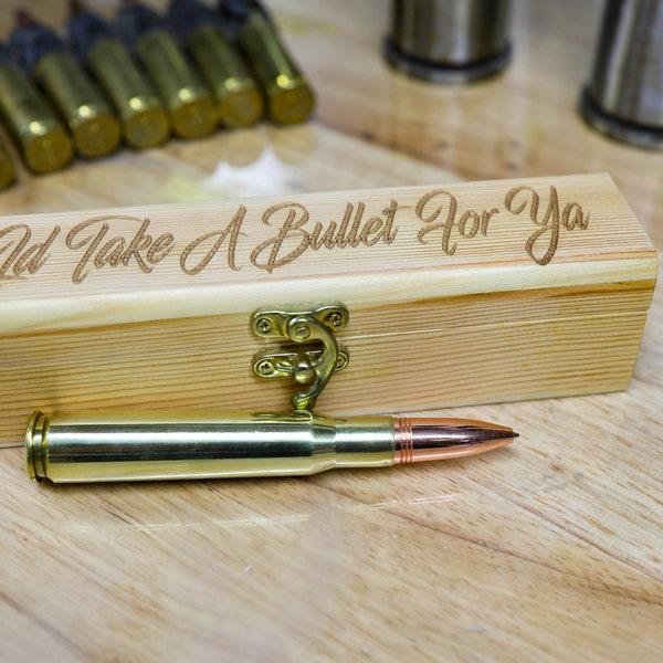 60th birthday gift for man | Bullet Pen in Engraved Box | Personalized Gift - Husband , Brother Or Dad Gift - Handmade 60 Years old present