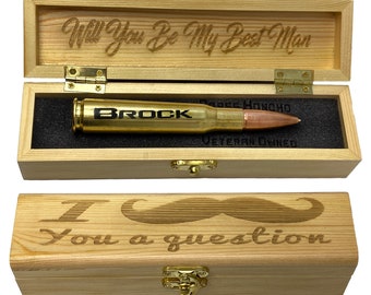 Best Man Proposal | Best Man Invitation Bullet Pen | Personalized Will You Be My Best Man gift - Unique Wedding Gift Box