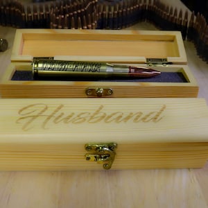 Urn For human Ashes Small size Engraved For Husband | Manly Cremation Urn | 50 Cal Bullet - Brass Keepsake Memorial In Box Personalized