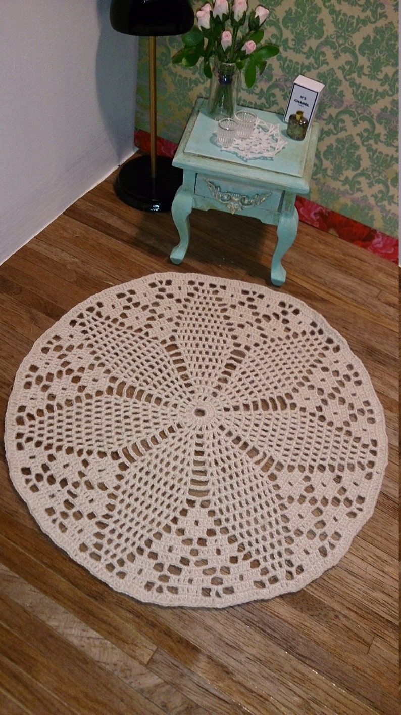 Miniature crochet dollhouse rug Etsy