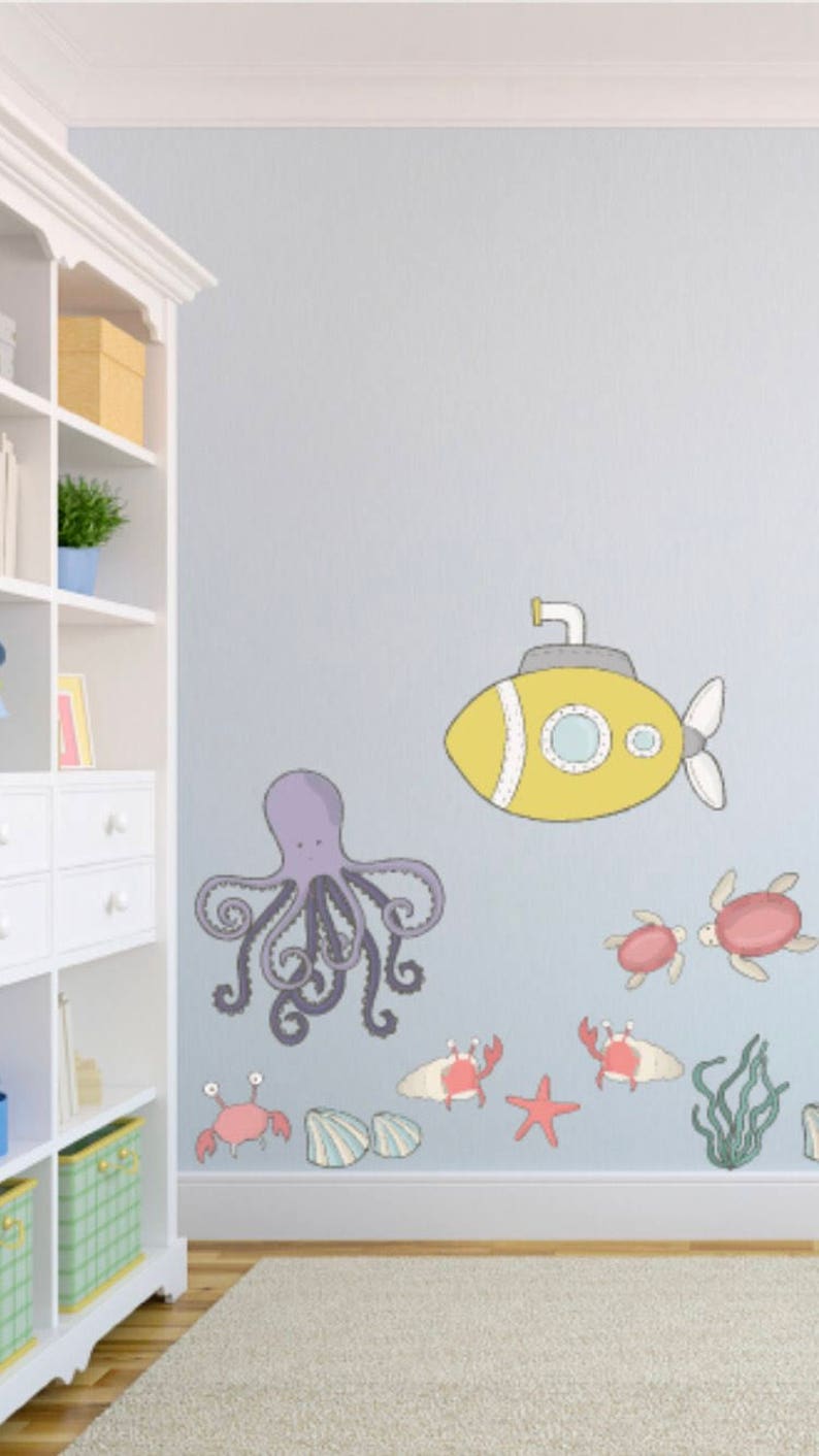 Ocean themed wall stickers nursery / kid's bedroom / Etsy