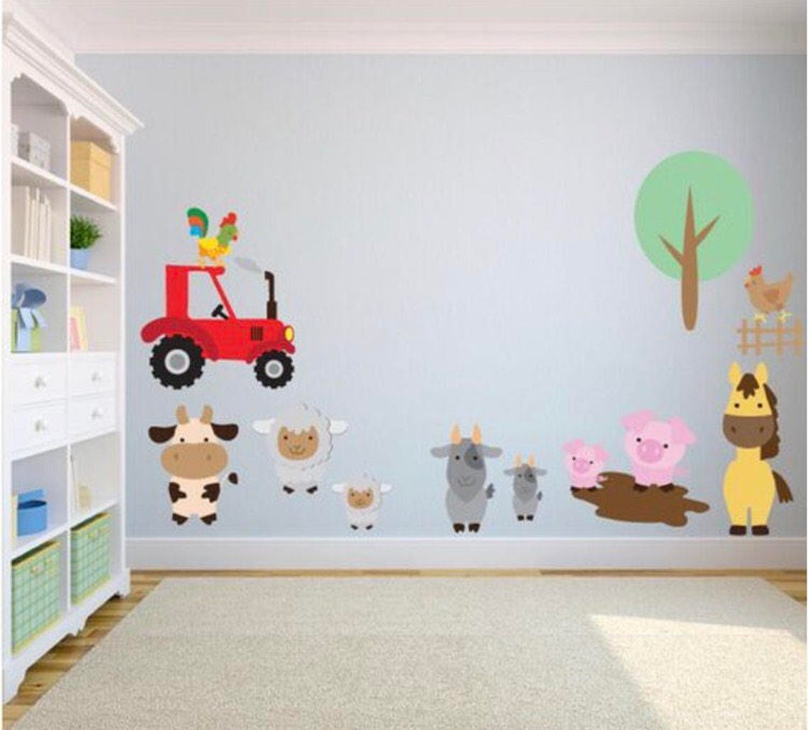 Farm Animals Kids Wall Decals Farm Animals Kids Wall Etsy