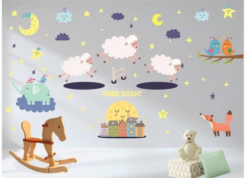 Nursery wall stickers baby wall decals kids bedroom / Etsy
