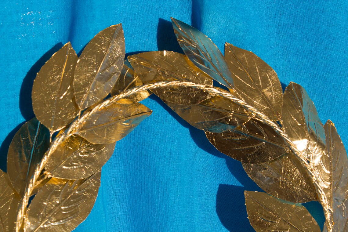 Ex-Voto Sacré-Cœur Doré Couronne Laurier - Décoration Murale 11,4cm X 8,9cm