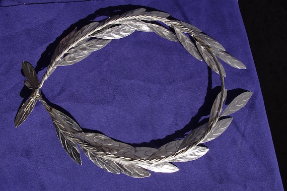 silver laurel wreath headpiece