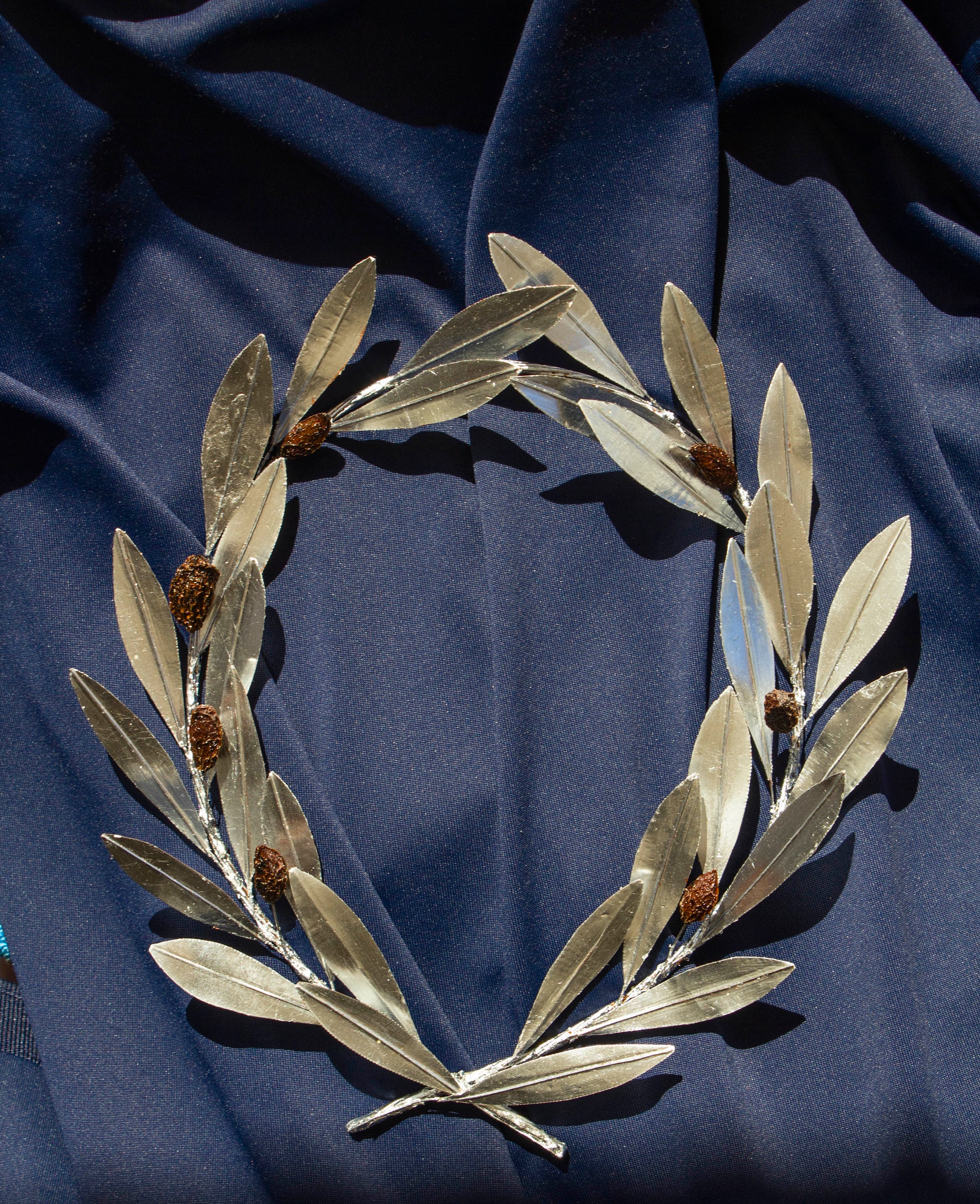 Silver Crown Olive Wreath Ancient Greek Roman Headpiece Olive Leaves