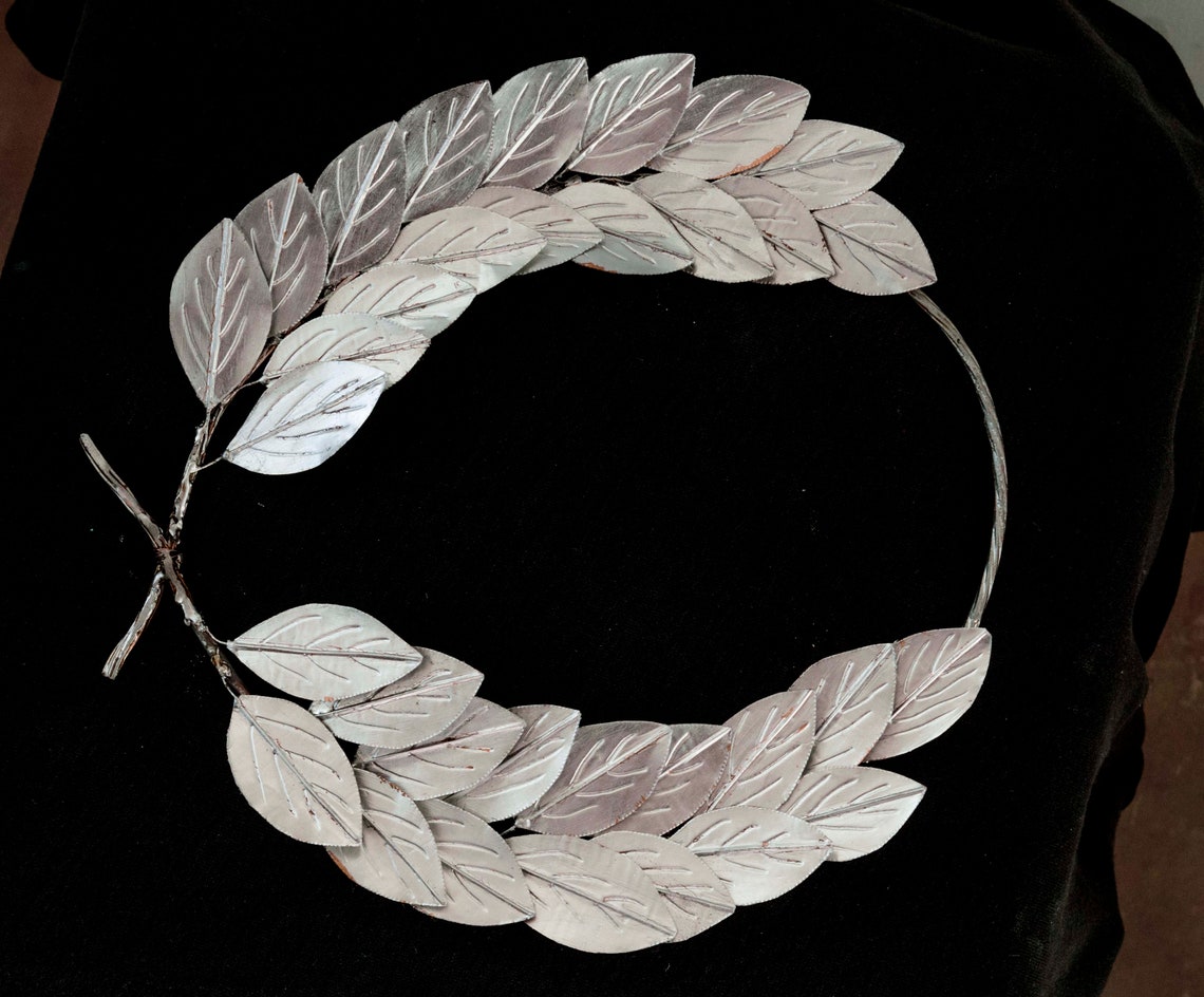 Laurel Wreath Silver Crown Sculpture Bay Leaf Ancient Greek Art Daphne