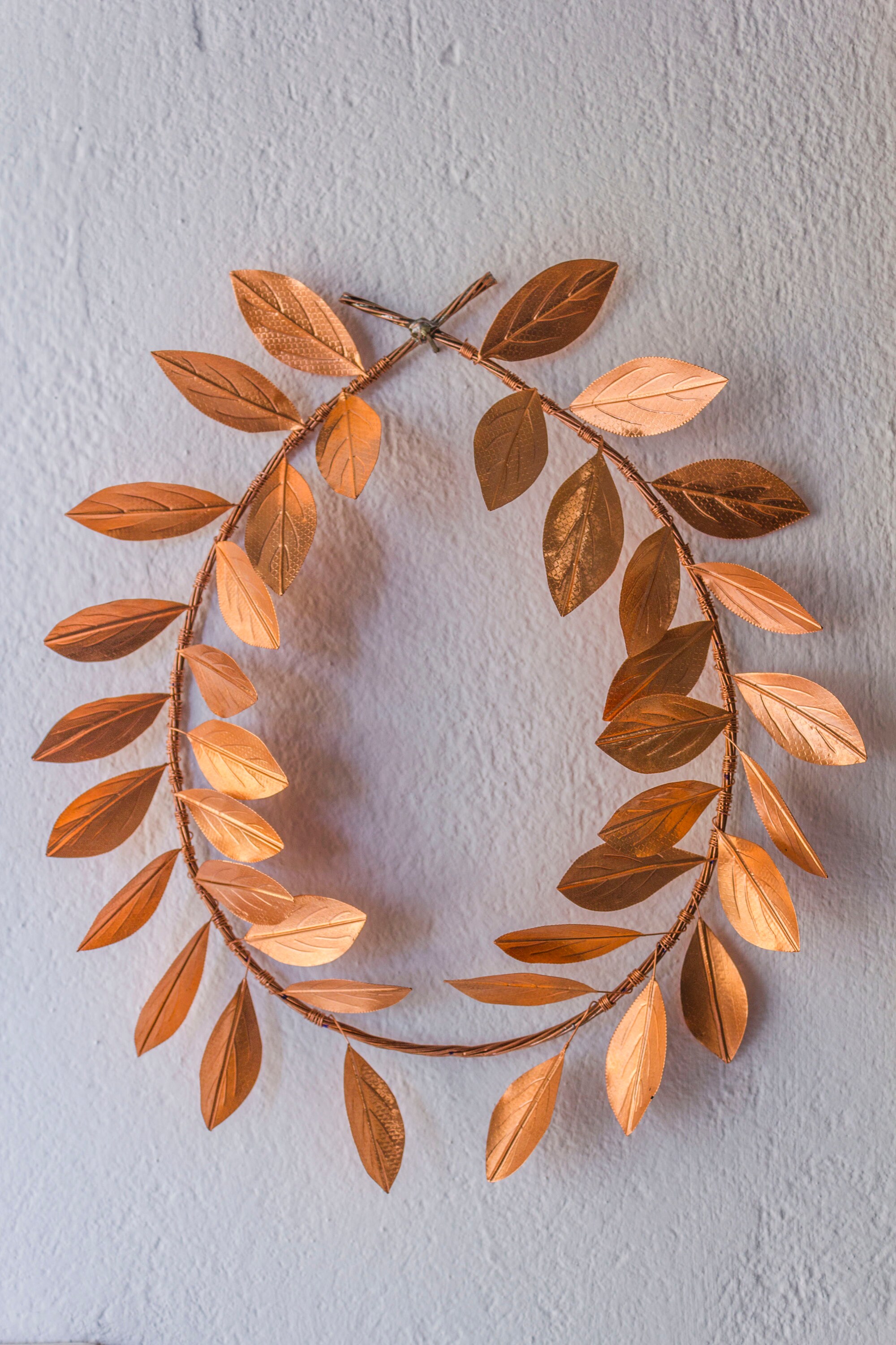 Laurel Wreath Copper Crown Sculpture Bay Leaf Ancient Greek Art Daphne