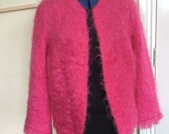 Vintage pink mohair ladies jacket/cardigan