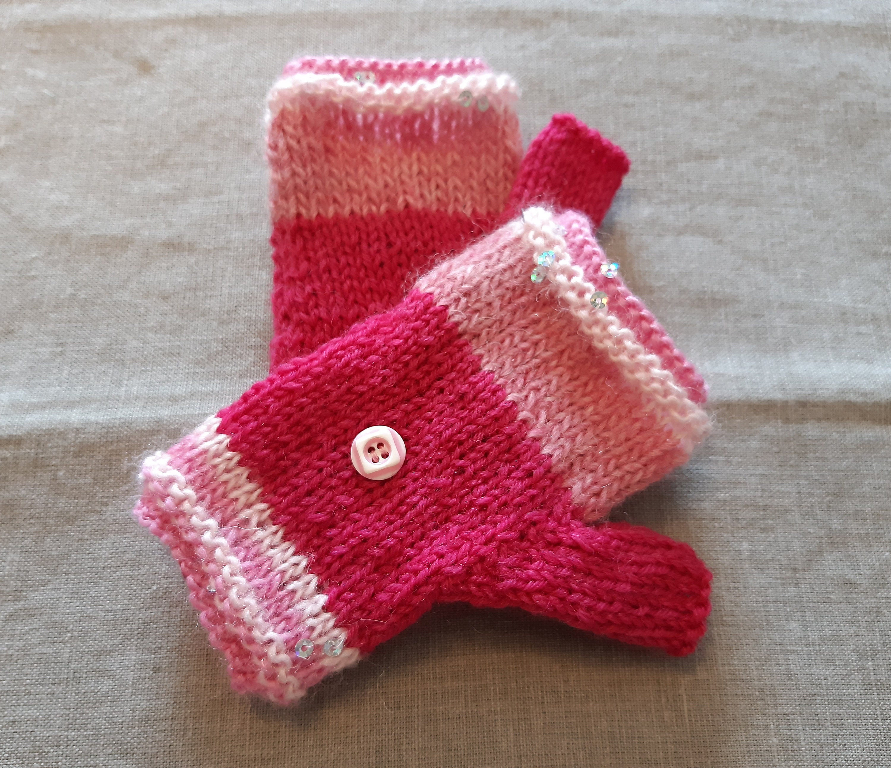 Pre School Children's Fingerless Mittens Hand Knitted with Etsy