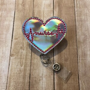 Nurse | EKG | Heart | Cardiac | Badge Reel | Badge Holder | ID Badge Reel | ID Badge Holder