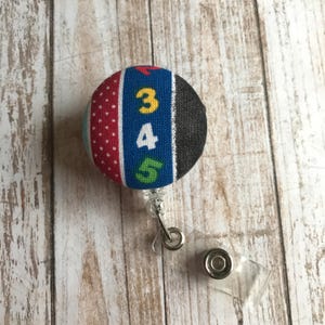 School Badge Reel | Teacher Badge Reel | Numbers Badge Reel | Math Badge Reel | Fabric Badge Reel | Badge Reel | ID Badge Holder | ID Badge