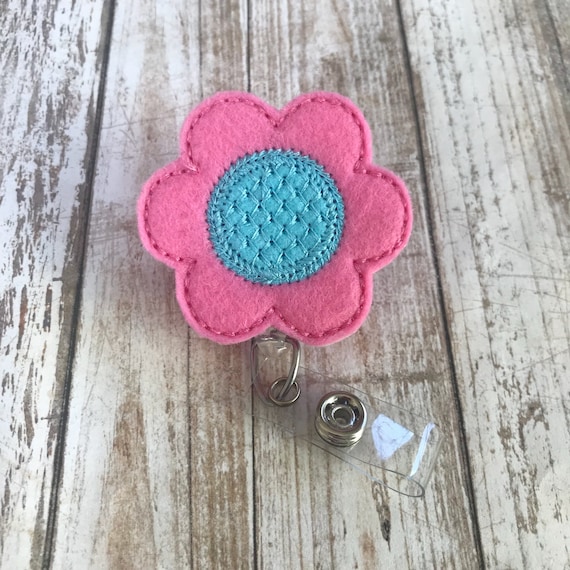 Flower | Flower Badge Reel | Pink Flower | Pink Flower Badge Reel | Badge Reel | Badge Holder | ID Badge Reel | ID Badge Holder