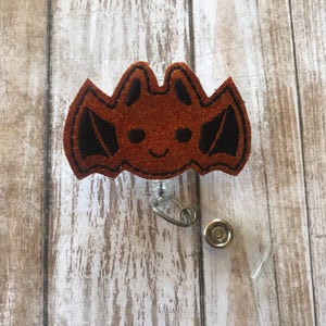 Bat Badge Reel | Halloween Badge Reel | Orange Bat Badge Reel | Fall Badge Reel | ID Badge Holder | ID Badge Reel | Halloween