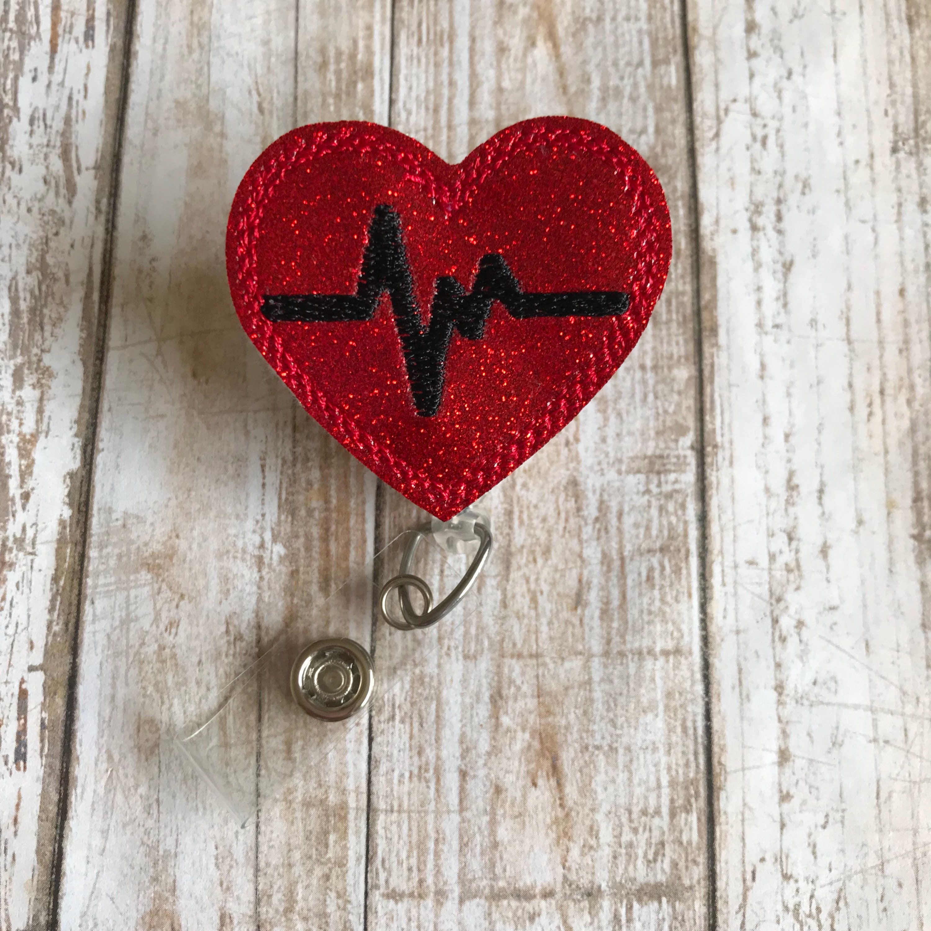 Heart Heart Badge Reel EKG Heart EKG Heart Badge Reel | Etsy