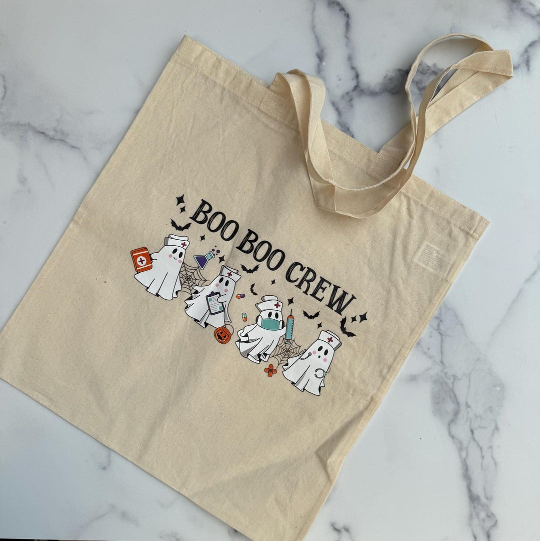 Ghost Tote Bag | Halloween Tote Bag | Tote Bag | Boo Boo Crew Tote Bag ...