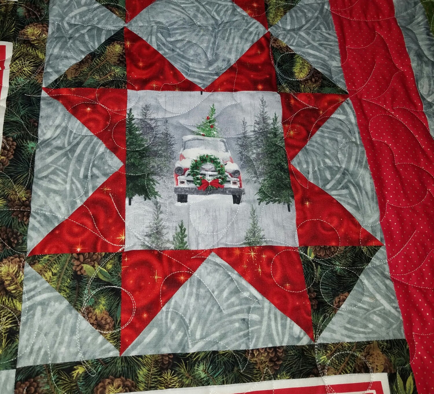 Red Truck Quilt Etsy
