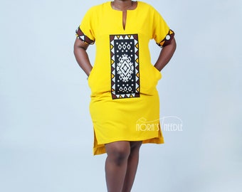 Ankara Shift Dress/ African Shift Dress/ With Touch of Ankara