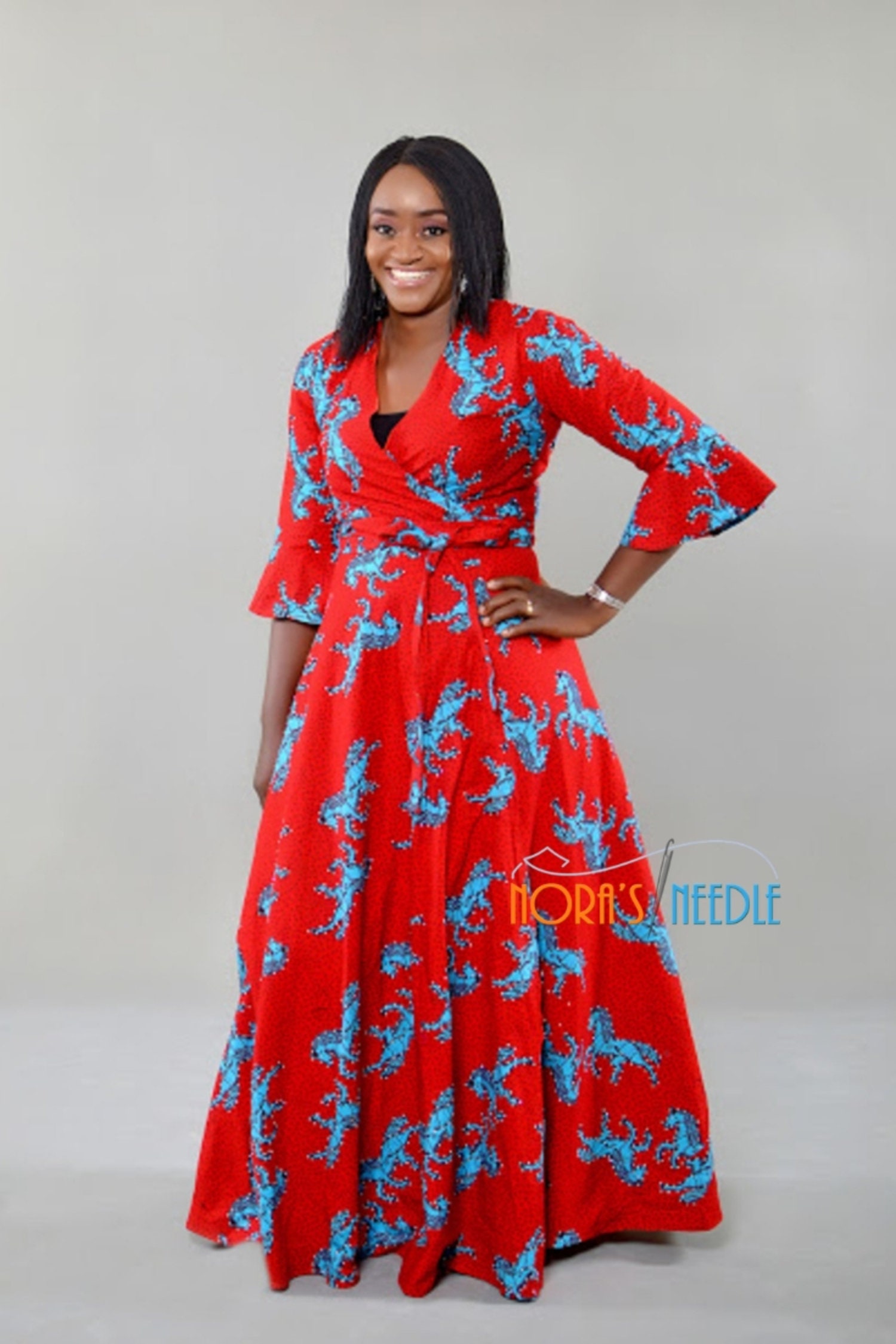 Women's Wrap Dress/ Ankara Wrap Dress/ African Print Maxi Dress