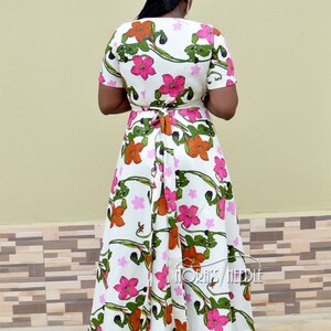 Ankara Wrap Dress/ African Print Maxi Dress/ African Clothing/ Wrap Dresses image 3