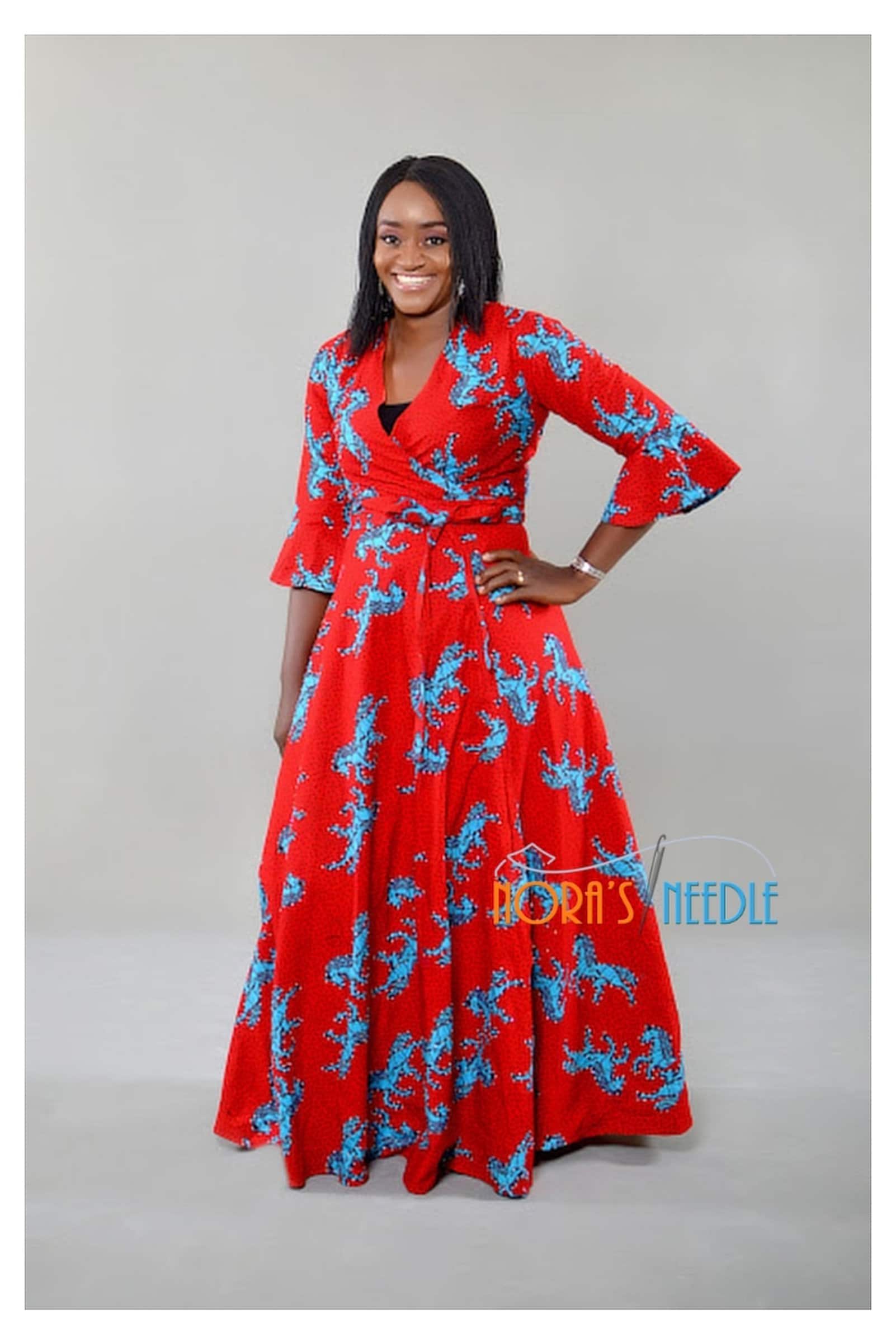 Women's Wrap Dress/ Ankara Wrap Dress/ African Print Maxi | Etsy Singapore