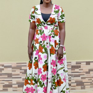 Ankara Wrap Dress/ African Print Maxi Dress/ African Clothing/ Wrap Dresses image 2
