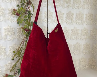 Red Velvet Tote Bag Velvet Shoulder Bag