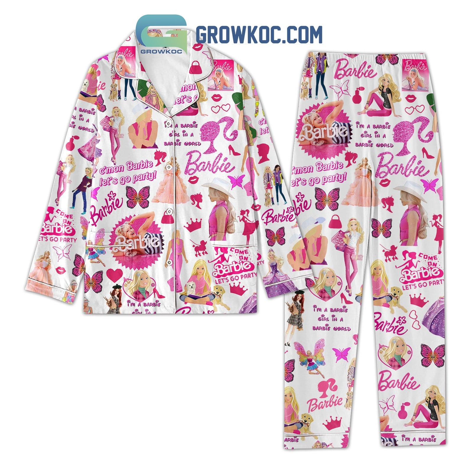 I'm A Barbie Girl In A Barbie World Pajamas Set, Christmas Pajamas sold by HJ Project | SKU