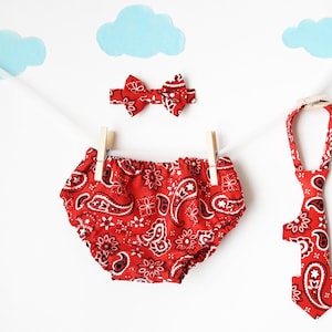 Boy cake smash outfit, cowboy cake smash, cake smash outfit boy, 1st birthday boy, cowboy birthday outfit, red bandana cake smash, baby tie