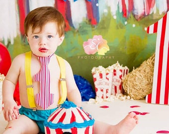1st Birthday Circus Outfit, Circus Cake Smash, Carnival Cake Smash, Circus Elephant, Circus Birthday, Gifts for Boys, carnival 1st birthday