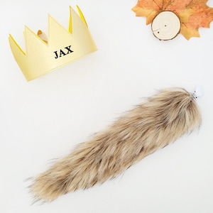 Wild Things crown tail, wild one gold crown tail, king of the jungle, gold faux leather full crown, wild one theme party, wild things tail