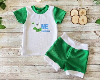 Hole in One First Birthday, Baby Golf Outfit, Hole in One Birthday, Baby Golf, Golf First Birthday, Baby Boy Golf Outfit, golf cake smash