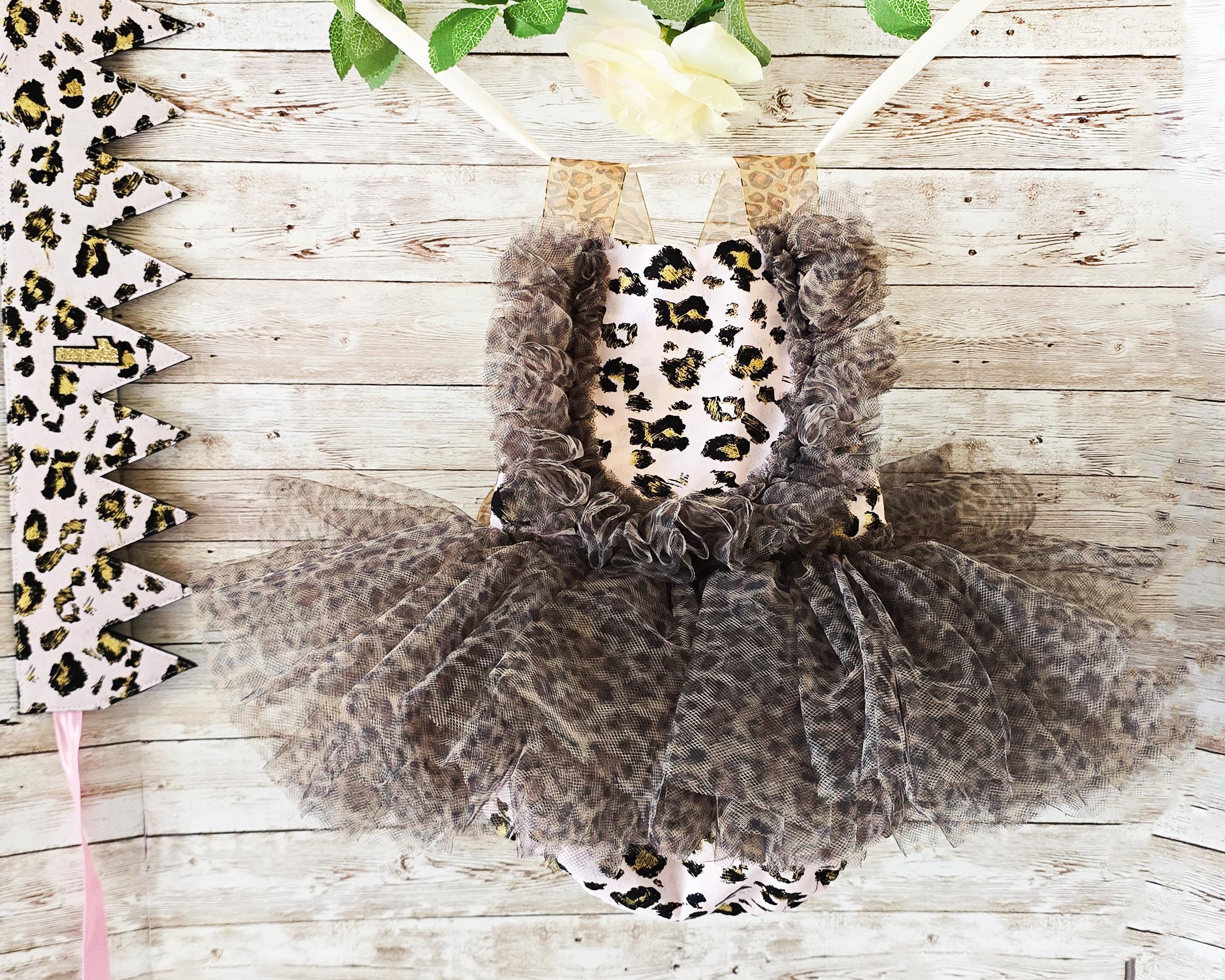 Wild One Girl Leopard Tutu Romper, 1st Birthday Cheetah Outfit, Cheetah Print, Safari Tutu Dress, Jungle Party Dress