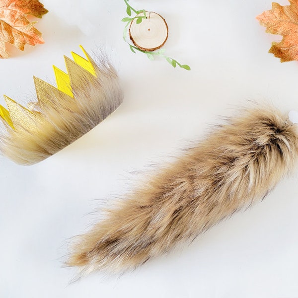 wild one crown, Where The Wild Things are, wild one birthday crown, wild things crown, Max crown, faux leather wild one crown,fur crown tail