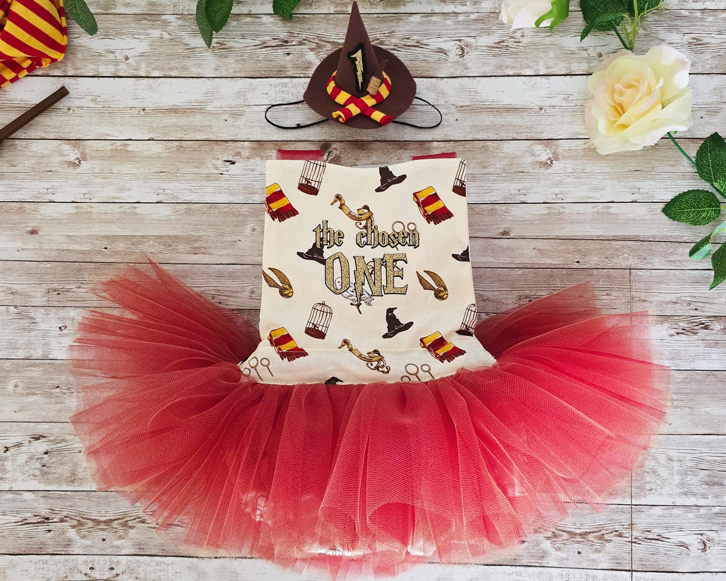 The chosen one cake smash outfit girl, potter birthday girl, Harry cake smash outfit girl, First 1st Birthday Party Cake Smash Girl Outfit