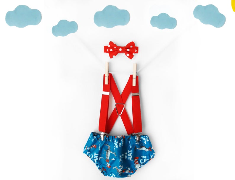 Dr. Seuss cake smash outfit Cat In The Hat cake smash first Etsy