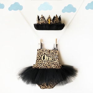 Wild one roupa de aniversário menina, leopardo tutu macacão, chita 1º aniversário, wild one coroa, 1º aniversário menina roupa, safari 1º aniversário menina