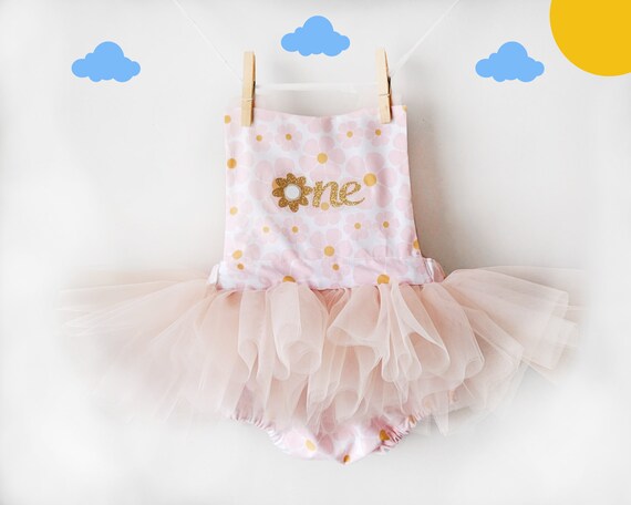 Groovy One Cake Smash Tutu Romper, One Daisy Flower, First